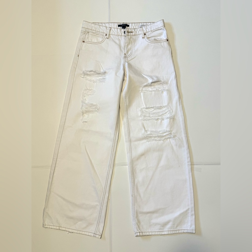 Forever 21 White Jeans Baggy Wide Leg